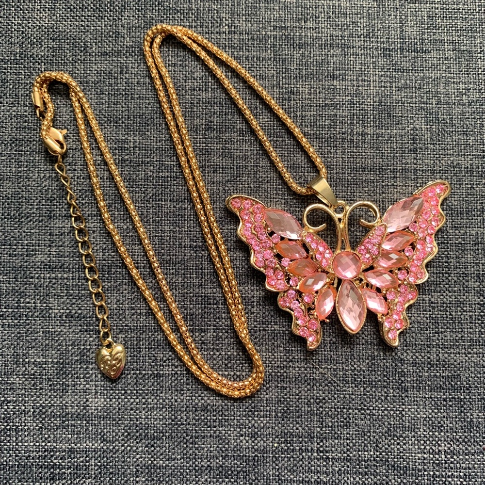 Pink Butterfly Pendant